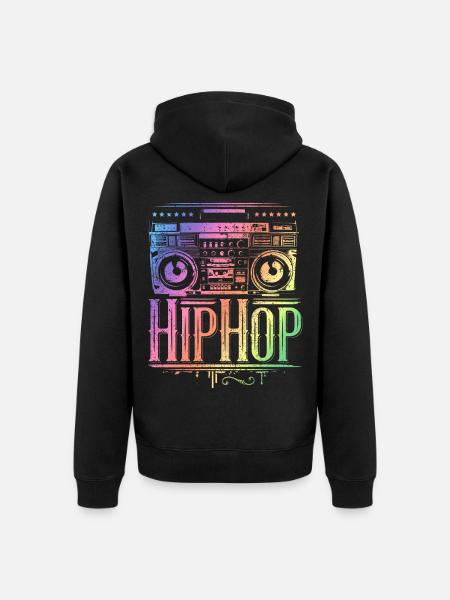 Hip Hop - Rap - HipHop Music - Unisex Premium Organic Zip Hoodie - black