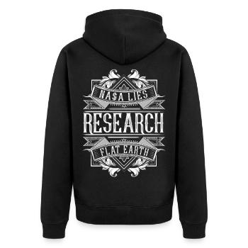 Terre plate - Flat Earth - Research Flat Earth - Veste à capuche bio Premium Unisexe - noir - Dos - Nico (187cm)