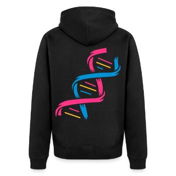 La structure d'une molécule d'ADN - Veste à capuche bio Premium Unisexe - noir - Dos - Nico (187cm)