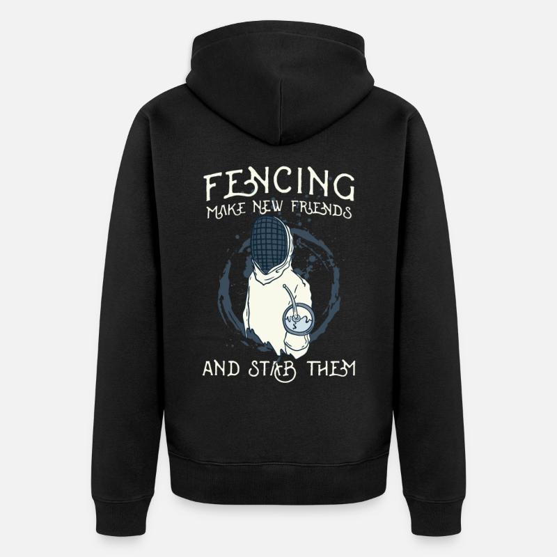 Fechten Fechter - Unisex Premium Bio Zip Hoodie - Schwarz