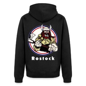 Rostock Vikings - Veste à capuche bio Premium Unisexe - noir - Dos - Nico (187cm)