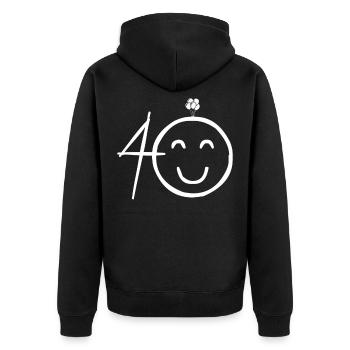 40. Geburtstag - Unisex Premium Bio Zip Hoodie - Schwarz - Hinten - Nico (187cm)