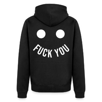 Va te faire sourire - Veste à capuche bio Premium Unisexe - noir - Dos - Nico (187cm)