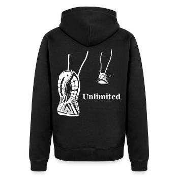 Illimité - conception en cours d'exécution - Veste à capuche bio Premium Unisexe - noir - Dos - Nico (187cm)