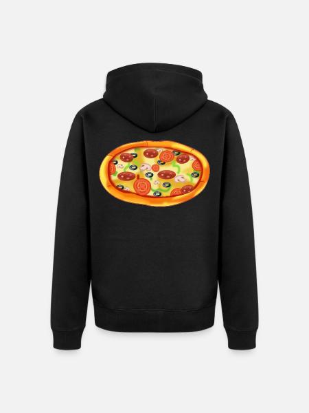 Pizza - Unisex Premium Organic Zip Hoodie - black