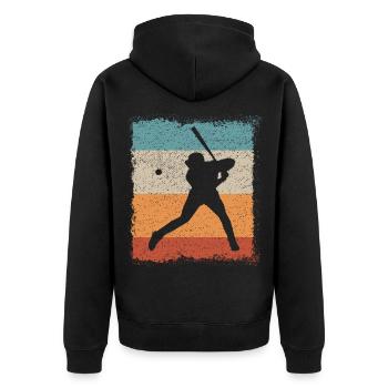 Baseballer baseball batte - Veste à capuche bio Premium Unisexe - noir - Dos - Nico (187cm)