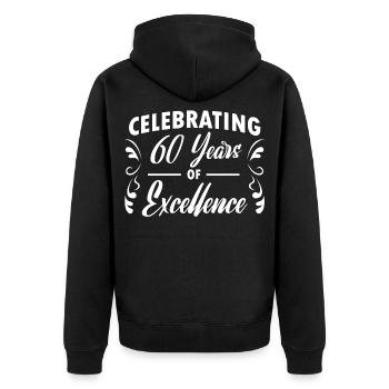 60ème anniversaire - design - Veste à capuche bio Premium Unisexe - noir - Dos - Nico (187cm)