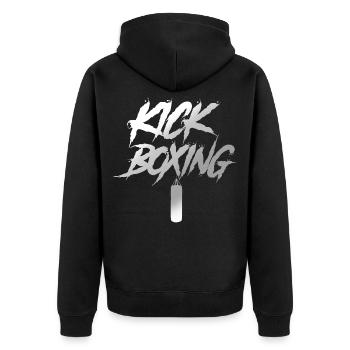 Kickboxing Kickboxing - Unisex Premium Organic Zip Hoodie - black - Back - Nico (187cm)
