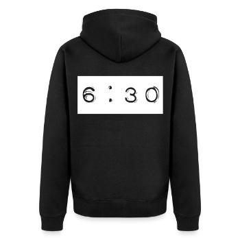 6:30 - Veste à capuche bio Premium Unisexe - noir - Dos - Nico (187cm)