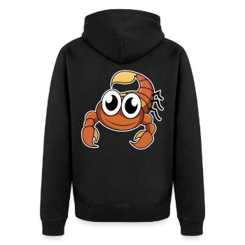 Lustiger Skorpion - Unisex Premium Bio Zip Hoodie - Schwarz - Hinten - Nico (187cm)