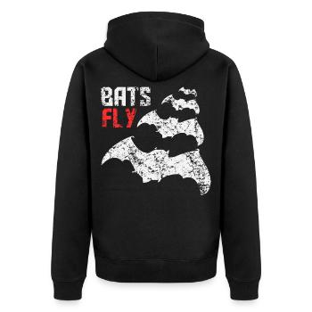 Bats Fly - Bat - Bat - Design - Unisex Premium Organic Zip Hoodie - black - Back - Nico (187cm)
