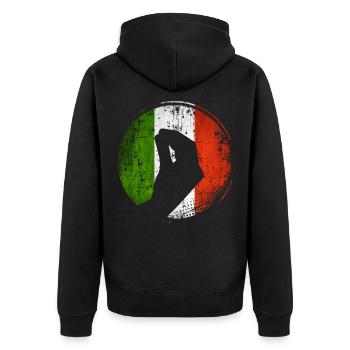 Italian flag with typical hand gesture - Unisex Premium Organic Zip Hoodie - black - Back - Nico (187cm)