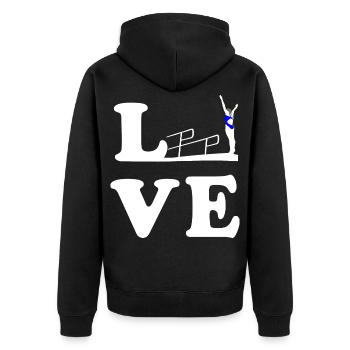 Diving Diving Diving LOVE - Unisex Premium Organic Zip Hoodie - black - Back - Nico (187cm)