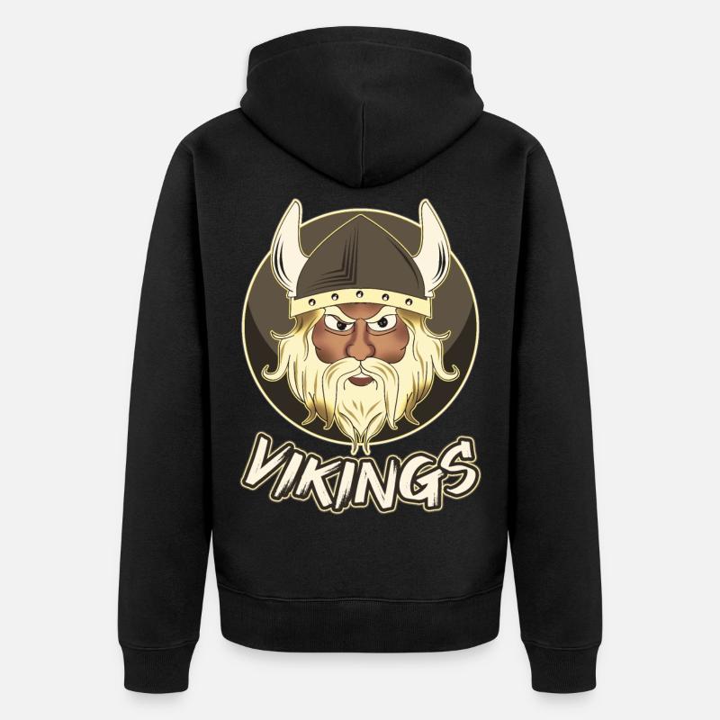 Vikings - Veste à capuche bio Premium Unisexe - noir