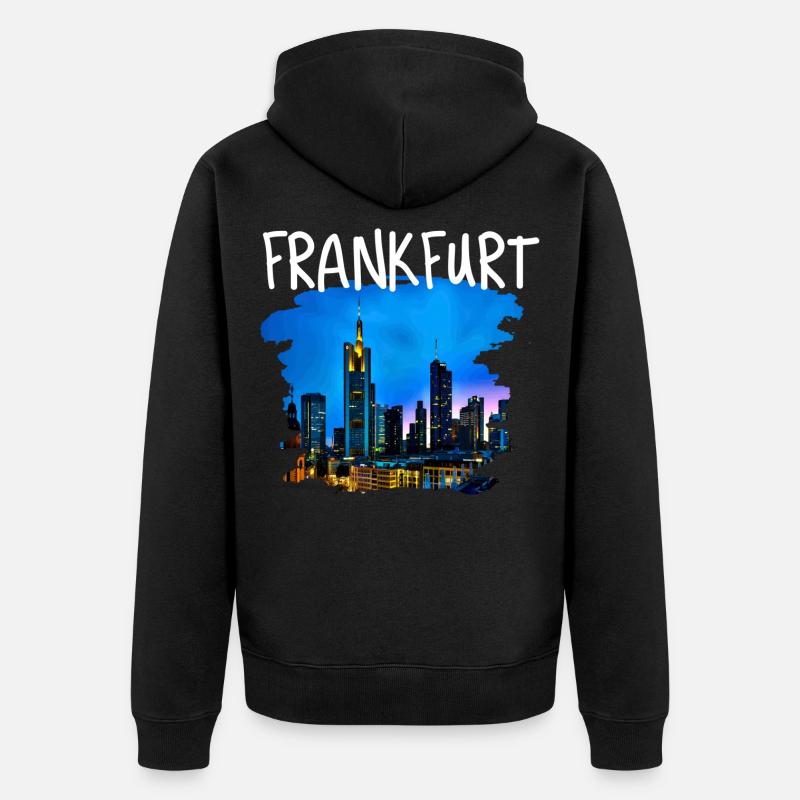 Skyline de Francfort - Veste à capuche bio Premium Unisexe - noir