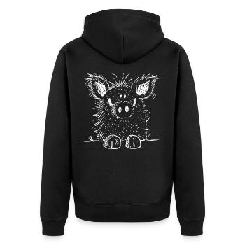Petit Sanglier I Cochon Sauvage I - Veste à capuche bio Premium Unisexe - noir - Dos - Nico (187cm)