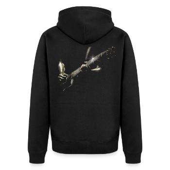 Guitarist - Unisex Premium Organic Zip Hoodie - black - Back - Nico (187cm)