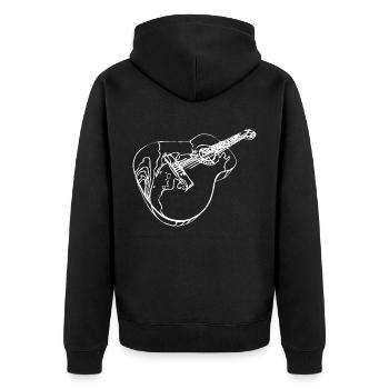 Dessin de guitare - Veste à capuche bio Premium Unisexe - noir - Dos - Nico (187cm)