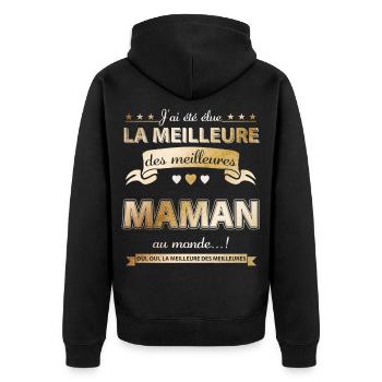 elue meilleure maman - Veste à capuche bio Premium Unisexe - noir - Dos - Nico (187cm)