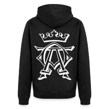 King, crown, king - Unisex Premium Organic Zip Hoodie - black - Back - Nico (187cm)
