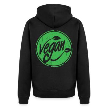 Conception végétalienne - Veste à capuche bio Premium Unisexe - noir - Dos - Nico (187cm)
