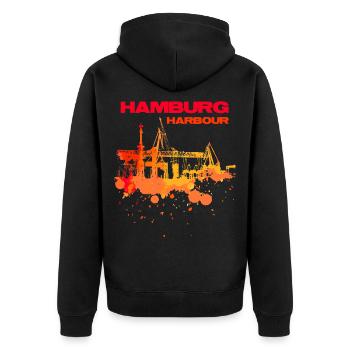 Habour de Hambourg - Veste à capuche bio Premium Unisexe - noir - Dos - Nico (187cm)