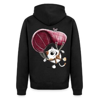 Frida on Air - Unisex Premium Organic Zip Hoodie - black - Back - Nico (187cm)