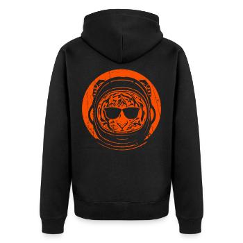 Tigre astronaute - Veste à capuche bio Premium Unisexe - noir - Dos - Nico (187cm)
