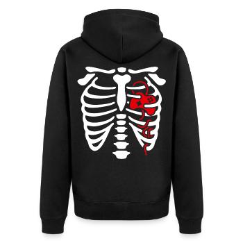 Halloween Brustkorb Gamer Herz game controller - Unisex Premium Bio Zip Hoodie - Schwarz - Hinten - Nico (187cm)