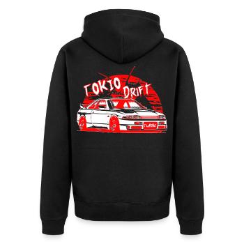 Tokyo Drift Car - Unisex Premium Organic Zip Hoodie - black - Back - Nico (187cm)