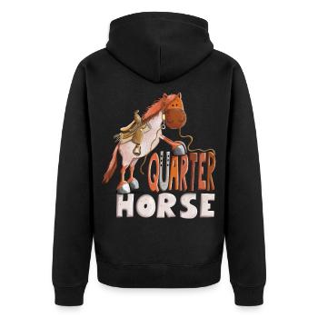 Strawberry Quarter Horse - Unisex Premium Organic Zip Hoodie - black - Back - Nico (187cm)