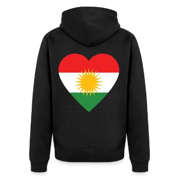 Kurdistan - Veste à capuche bio Premium Unisexe - noir - Dos - Nico (187cm)