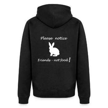 Vegan - Unisex Premium Bio Zip Hoodie - Schwarz - Hinten - Nico (187cm)