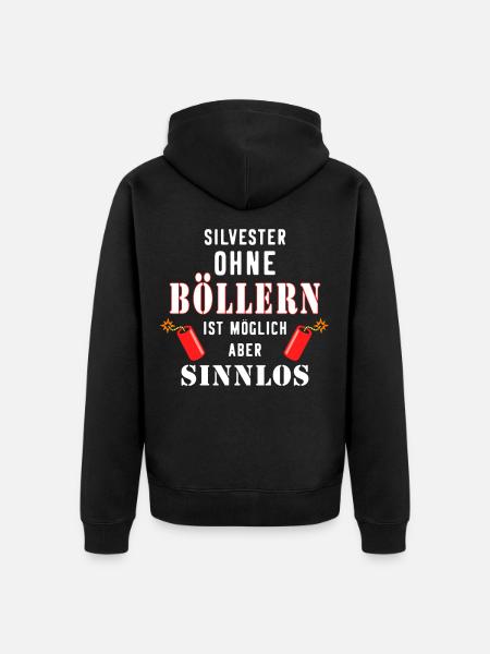 Böller Silvester Feuerwerk Pyromane Böllern - Unisex Premium Bio Zip Hoodie - Schwarz