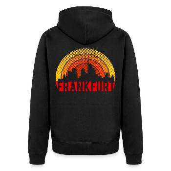 Skyline Francfort - Veste à capuche bio Premium Unisexe - noir - Dos - Nico (187cm)