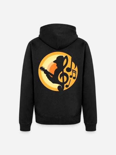 Guitar Player - Unisex Premium Organic Zip Hoodie - black