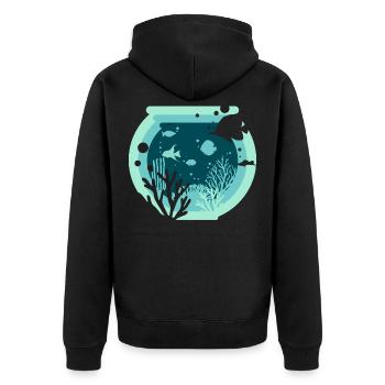 Aquarium - Aquatics - Unisex Premium Organic Zip Hoodie - black - Back - Nico (187cm)