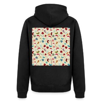 Weihnachten buttons Weihnachten noel navidad jul - Unisex Premium Bio Zip Hoodie - Schwarz - Hinten - Nico (187cm)