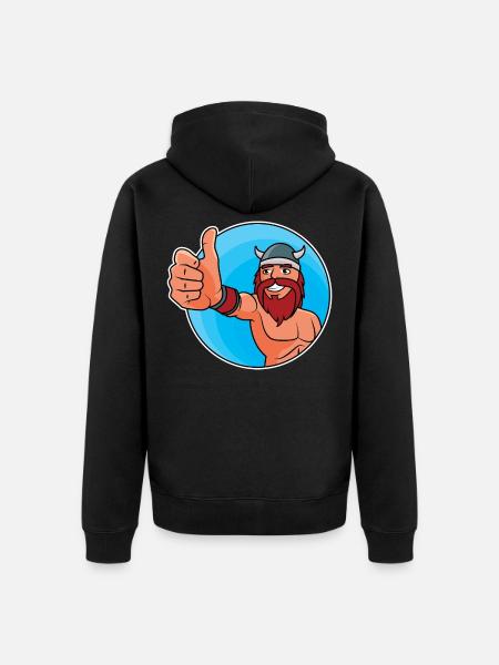Vikings - thumbs up - Unisex Premium Organic Zip Hoodie - black