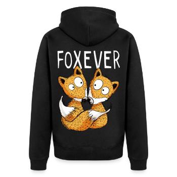 Foxever - Renard - Renards - Cadeau - Veste à capuche bio Premium Unisexe - noir - Dos - Nico (187cm)