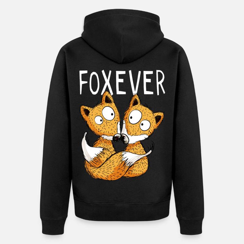 Foxever - Renard - Renards - Cadeau - Veste à capuche bio Premium Unisexe - noir