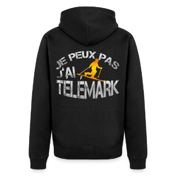 Télémark - Veste à capuche bio Premium Unisexe - noir - Dos - Nico (187cm)