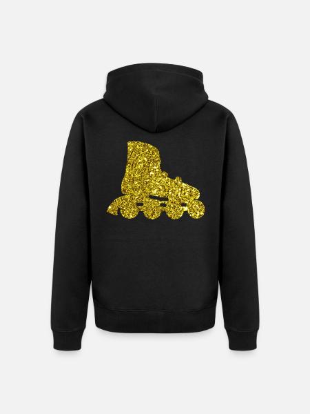 Gold Inline Skate - Unisex Premium Bio Zip Hoodie - Schwarz