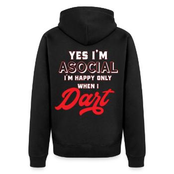 Darts darts - Unisex Premium Organic Zip Hoodie - black - Back - Nico (187cm)