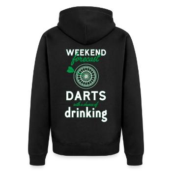 Darts Dart - Unisex Premium Bio Zip Hoodie - Schwarz - Hinten - Nico (187cm)