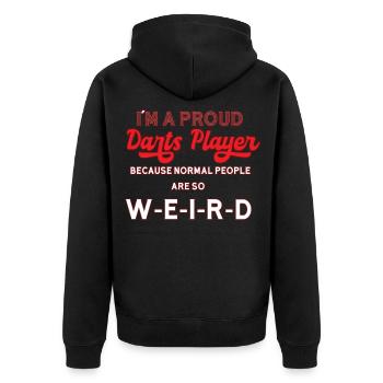 Darts darts - Unisex Premium Organic Zip Hoodie - black - Back - Nico (187cm)