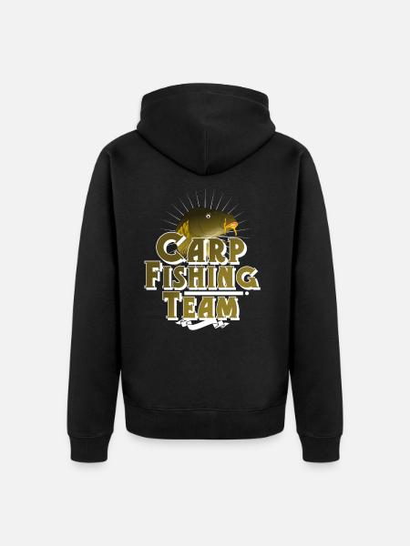 Carp fishing angler fishing - Unisex Premium Organic Zip Hoodie - black