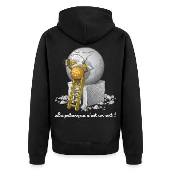 Art et pétanque - Veste à capuche bio Premium Unisexe - noir - Dos - Nico (187cm)