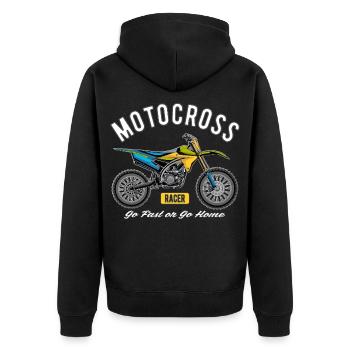 Coureur de motocross! - Veste à capuche bio Premium Unisexe - noir - Dos - Nico (187cm)