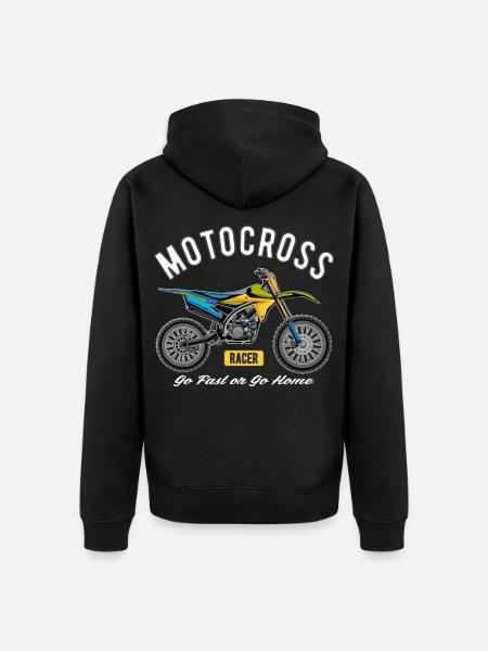 Motocross racer! - Unisex Premium Organic Zip Hoodie - black